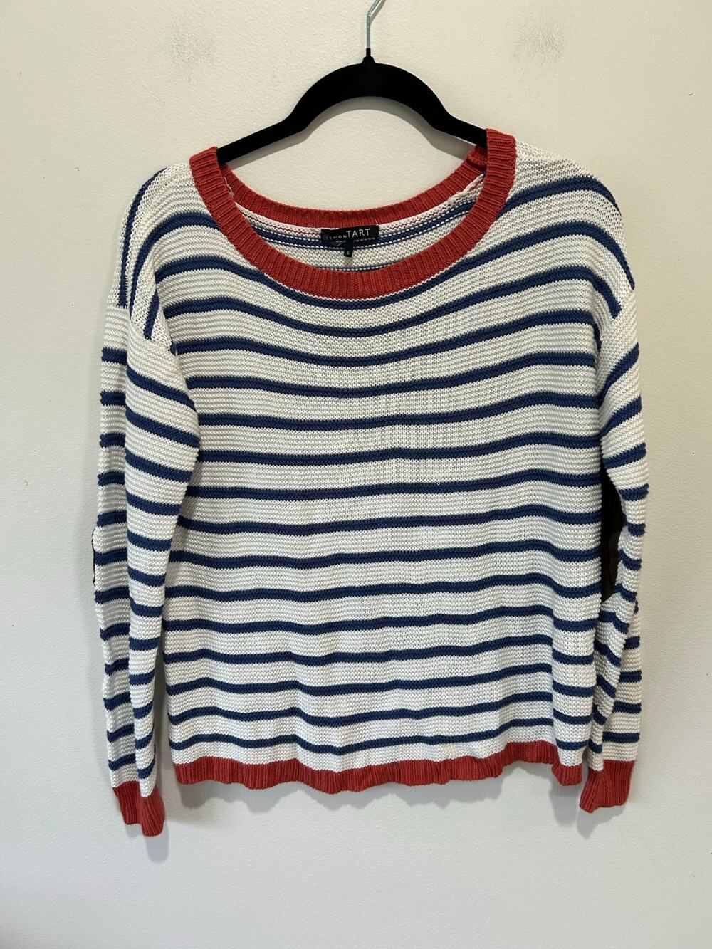 Lemon Tart striped knit sweater size M round neck nautical